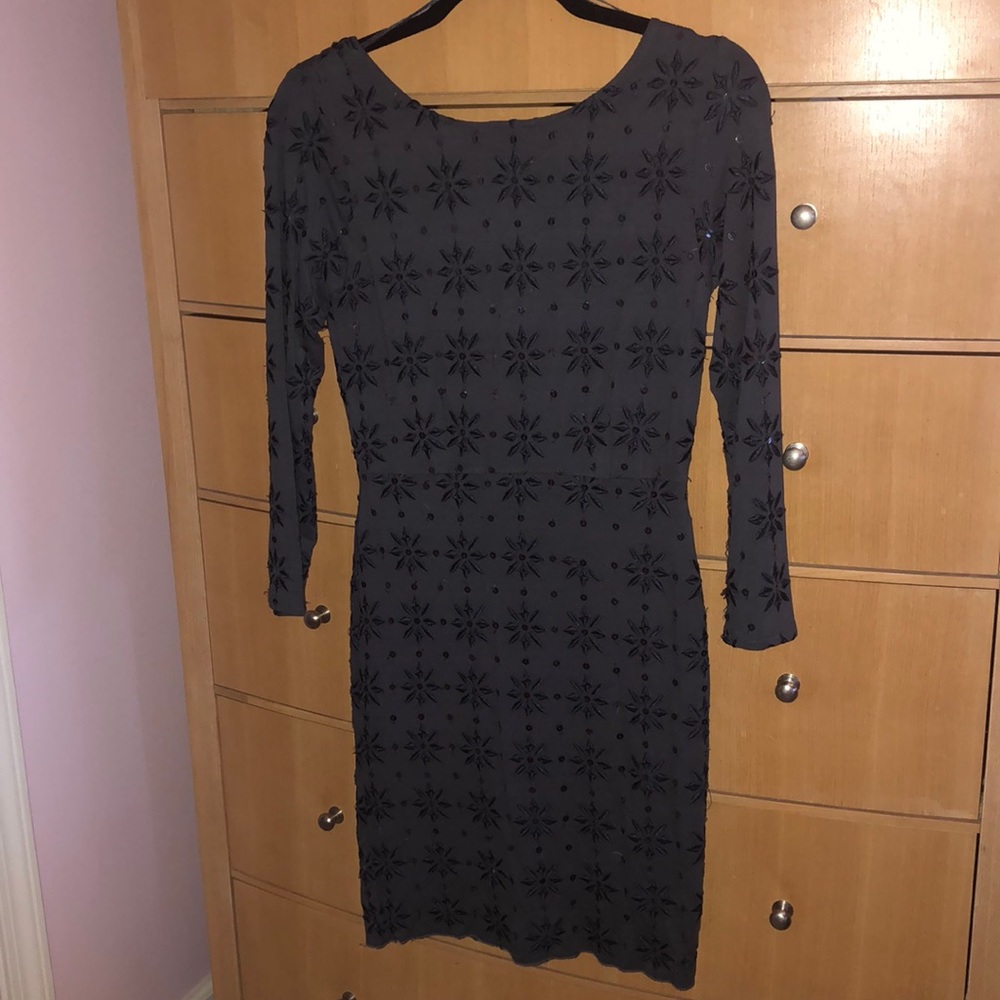 Backless, sequin long sleeve